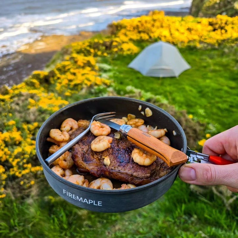 Fire-Maple 7.6 Inch Camping Frying Pan w/Nonstick Coating | Durable Lightweight Camping Skillet for Cooking Egg Steak | Outdoor Kitchen Equipment Gear | Portable Backpacking Cooking Pan - Image 2
