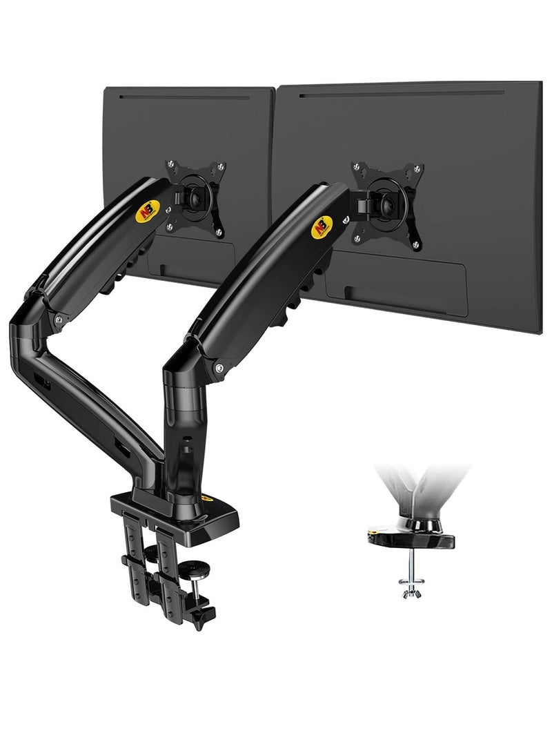 NB NORTH BAYOU North Bayou NB F160 Dual Arm Monitor Mount Extra Wide Full Motion Swivel Gas Spring Bracket for 17" - 27" Screens by North Bayou, Load Capacity 4.4 to 33 lbs per Arm, Height Adjustable - Image 2