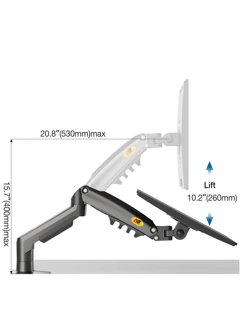 NB NORTH BAYOU North Bayou NB F160 Dual Arm Monitor Mount Extra Wide Full Motion Swivel Gas Spring Bracket for 17" - 27" Screens by North Bayou, Load Capacity 4.4 to 33 lbs per Arm, Height Adjustable - Image 4