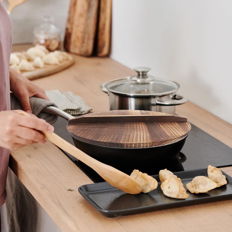 Surface safe 14-inch Wooden Wok Lid Carbonized Wood Pot Cover 36cm Anti Oil Splashing Kitchen Lid for Cast Iron Wok and Frying Pan, Household Cooking Accessory Elegant upgraded practical design Fade proof Transparent body Worldwide popular practical build Repeated use resistant selected material Budget friendly trendy design Secure equipped warehouse Field test upgraded craftsmanship Global light sturdy raw material Global production standard crafted Demand-based stock planning Dispersed regional warehouses Moisture wear upgraded quality Ready-to-ship local stock Simple multi-feature universal build Multi-purpose Tiered cost purchase alternatives Flexible sizing options Protective coating Quick available purchase options Balanced weight All-round well-engineered practical build Global trendy simple build Transit damage prevent build - Image 4