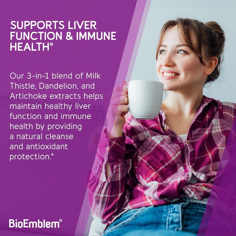 BioEmblem USDA Organic Liver Cleanse  80 Silymarin Milk Thistle Extract for Liver Health and Liver Function with Dandelion  Artichoke Extracts  100 Vegan NonGMO  Herbal Liver  60 Capsules - Image 4