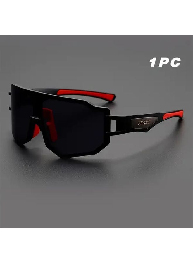 Black Frame Gray Lens Mens Oversized Casual Fashion Glasses for Cycling Angling Hiking - Image 1