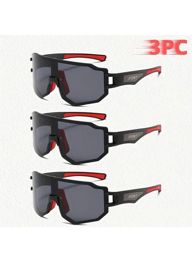Black Frame Gray Lens Mens Oversized Casual Fashion Glasses for Cycling Angling Hiking - Image 4