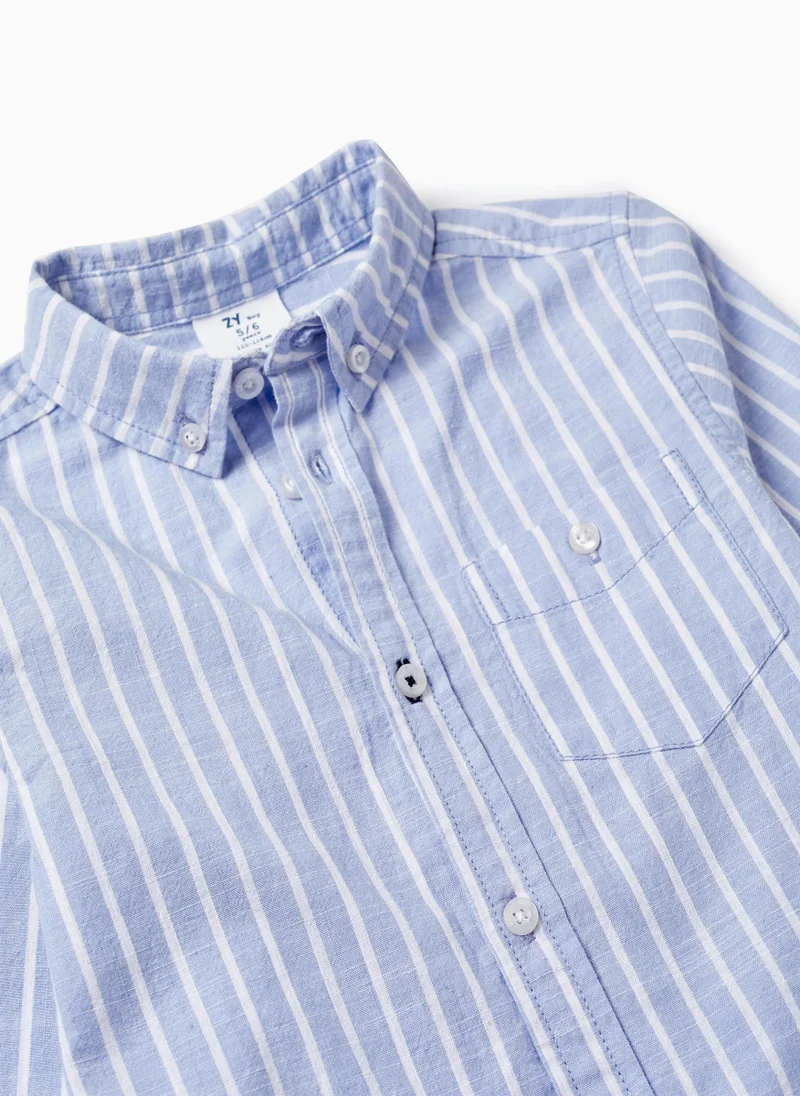 زيبي Striped Cotton Shirt for Boys 'B&S'