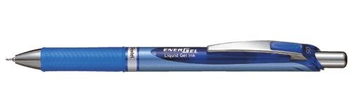Pentel Energel Knock Ballpoint Pen, 0.5mm Needle Tip, Blue Ink with Blue Accent (BLN75-C) - Image 1
