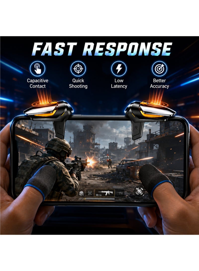 أزرار تحكم ألعاب الهاتف المحمول CH-002، متوافقة مع PUBG وألعاب إطلاق النار من منظور الشخص الأول، تعمل باللمس (يسار/يمين) للهواتف الذكية - Image 2