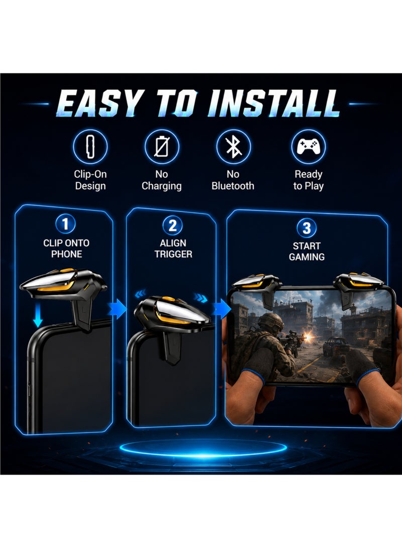 أزرار تحكم ألعاب الهاتف المحمول CH-002، متوافقة مع PUBG وألعاب إطلاق النار من منظور الشخص الأول، تعمل باللمس (يسار/يمين) للهواتف الذكية - Image 4