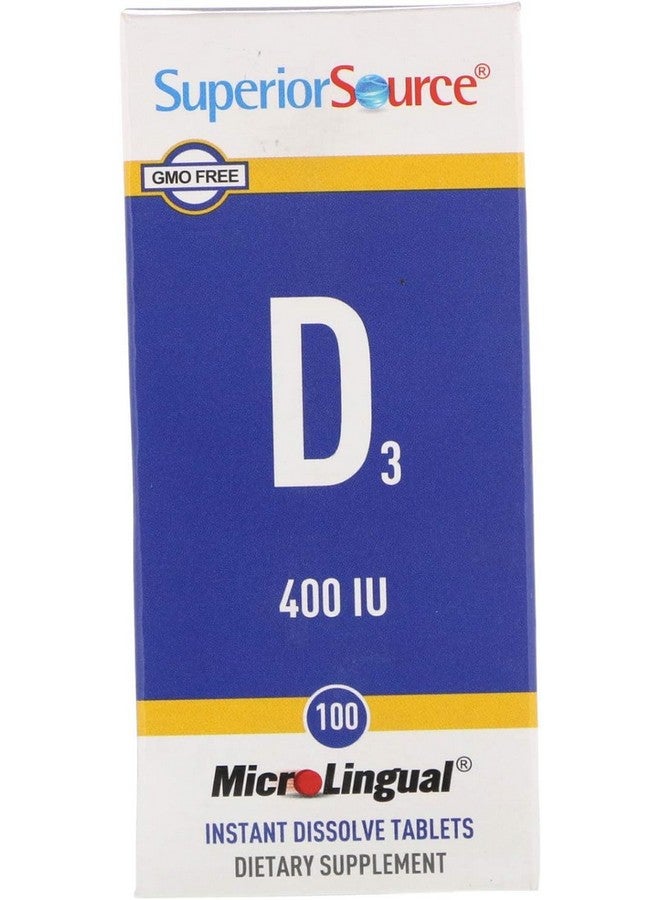 Superior Source Superior Source Vitamin D3 400 IU - Offers Immune System, Brain & Nervous System Support - Aids Calcium Absorption for Teeth & Bone Health - Bariatric Friendly - 100 Sublingual Dissolving Tablets  - Image 1