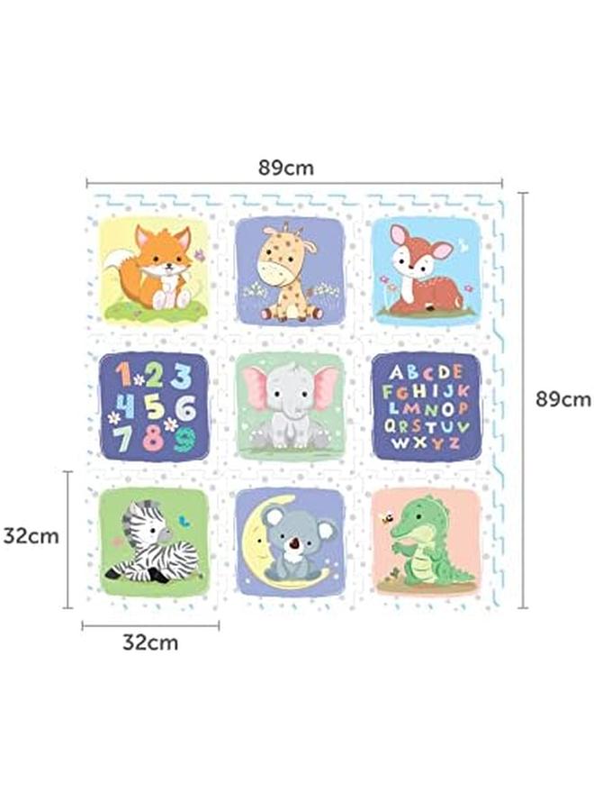 سونتا سجادة ألغاز تعليمية للأطفال من سفاري، بلاط متشابك من إسفنج إيفا ناعم وغير سام مصنوع في ماليزيا، مقاس 32 × 32 سم للقطعة الواحدة، مجموعة مكونة من 9 قطع - Image 2