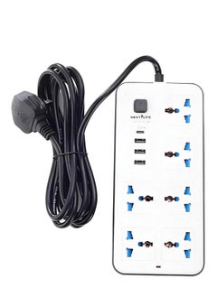 3 Meter Power Extension Cord 6-Power Socket with 3 USB+ 1 type C Charger Station,Office Supplies Protected Extension Cable, Fire Retardant Multi-Plug, Switched Power Strip