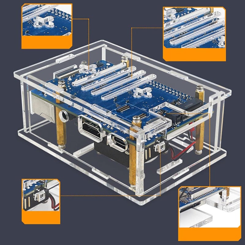 Clear Acrylic Protective Case for 4A Board Components Enhances Cooling and Visibility Scratch Scratch Acrylic Case - Image 5