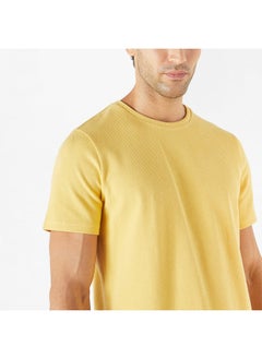 Iconic Iconic Textured T-shirt with Crew Neck and Short Sleeves  - Image 3