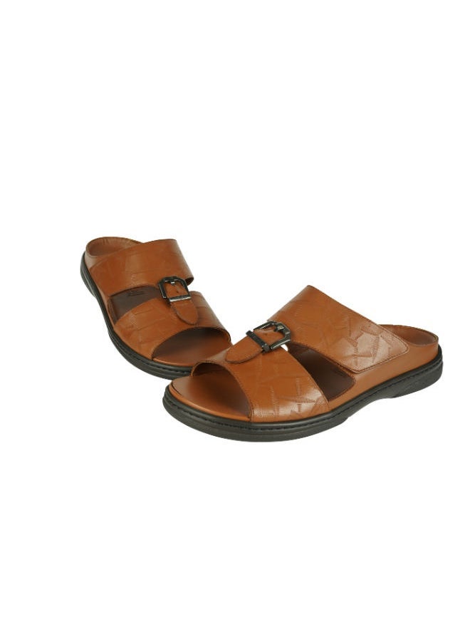 barjeel uno Barjeel Uno Mens Arabic Sandals 23826 Tan  - Image 3