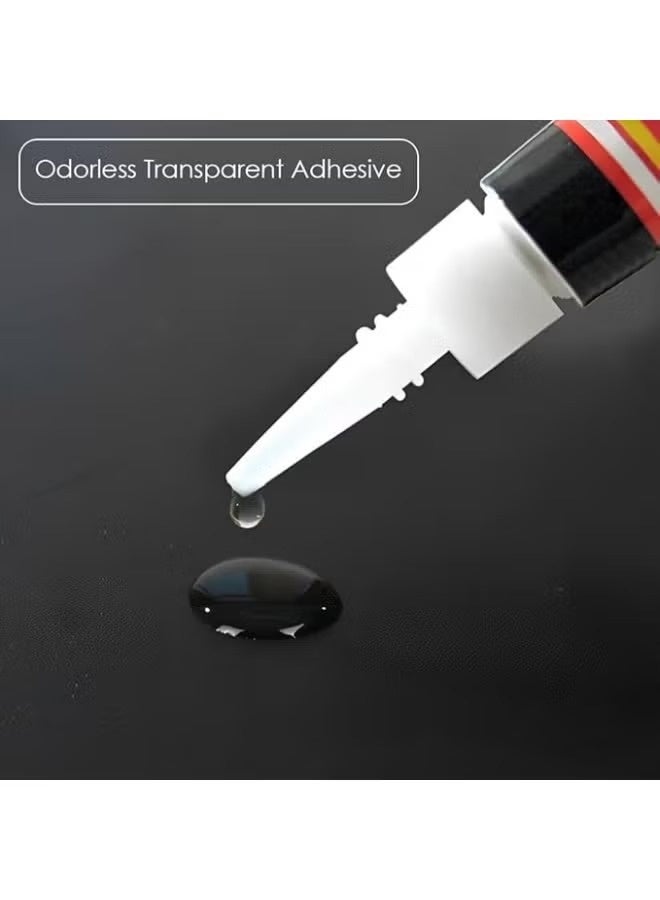 Super Glue غراء فائق الجل شفاف غير متدفق | لاصق سريع الجفاف فوري مع موزع دقيق | رابطة قوية للبلاستيك، المعدن، الخشب، الجلد، السيراميك، المطاط وإصلاحات الأعمال اليدوية | 3 جرام لكل أنبوب، عبوة من 3 - Image 2