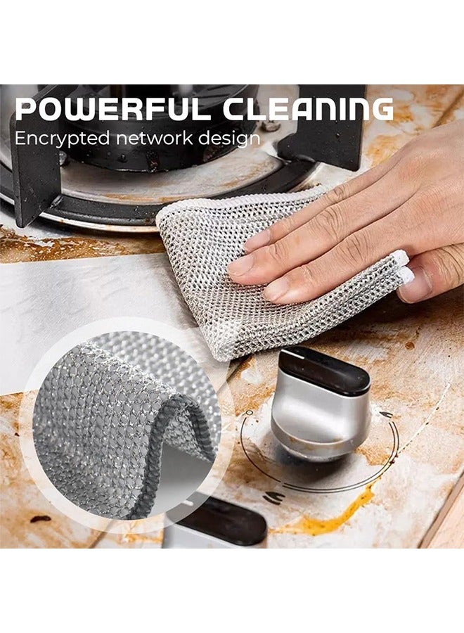 10 Piece Wire Dishwashing Rag, Non-Scratch Wire Dishcloth, Multipurpose Wire Dishcloth, Steel Wire Dish Towel, Double Layer Multifunctional Wire Dishcloth - Image 2