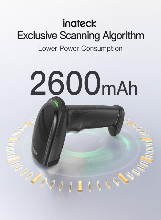 Inateck 2D Barcode Scanner, Wireless Bluetooth QR Barcode Scanner, Handheld Scanner with APP and SDK, 1 Charge for 3 Months, BCST-23 Dark Gray - Image 3