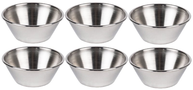 Dynore Dynore Stainless Steel Set of 6 Sauce Cup - 60 ml Each 6 x 6 x 3.5 cm 