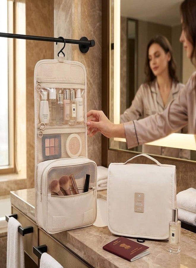 VARENYYA Large Capacity Travel Toiletry Bag Organizer with Hanging Hook Waterproof Cosmetic Makeup Bag for Women Portable Bathroom Wash Kit Pouch Multi-Pocket Storage for Full Sized Toiletries - Image 1