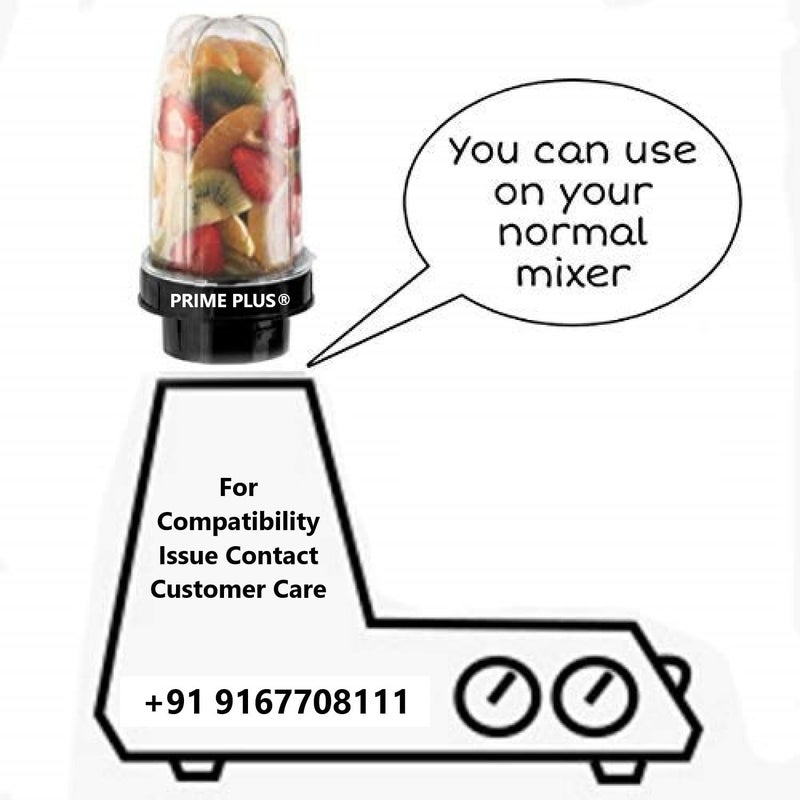 PRIME PLUS جرار بوليت شفاف من بلاستيك ABS لملحقات السموذي والصلصة لمطحنة الخلاط العادية مجموعة من 2 جرار و 2 غطاء أسود - Image 3