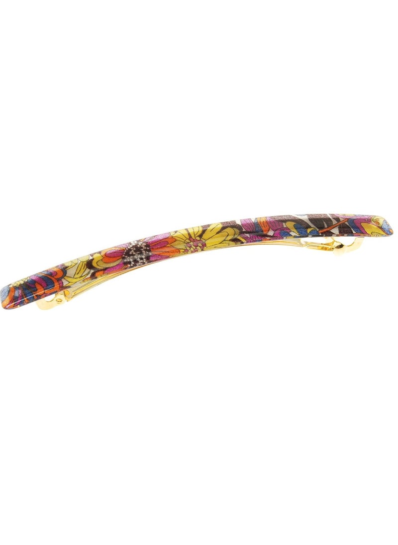 France Luxe France Luxe Long and Skinny Barrette - Splash Garden Purple/Yellow  - Image 1