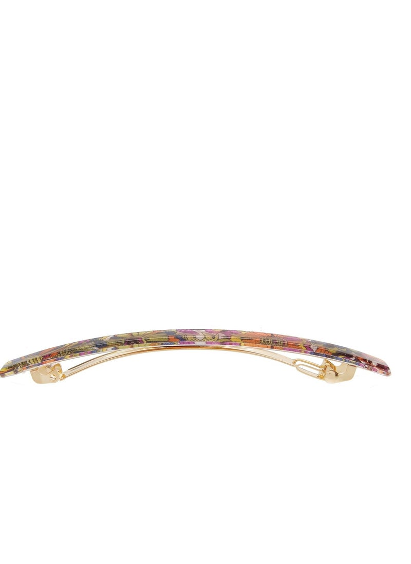 France Luxe France Luxe Long and Skinny Barrette - Splash Garden Purple/Yellow  - Image 2