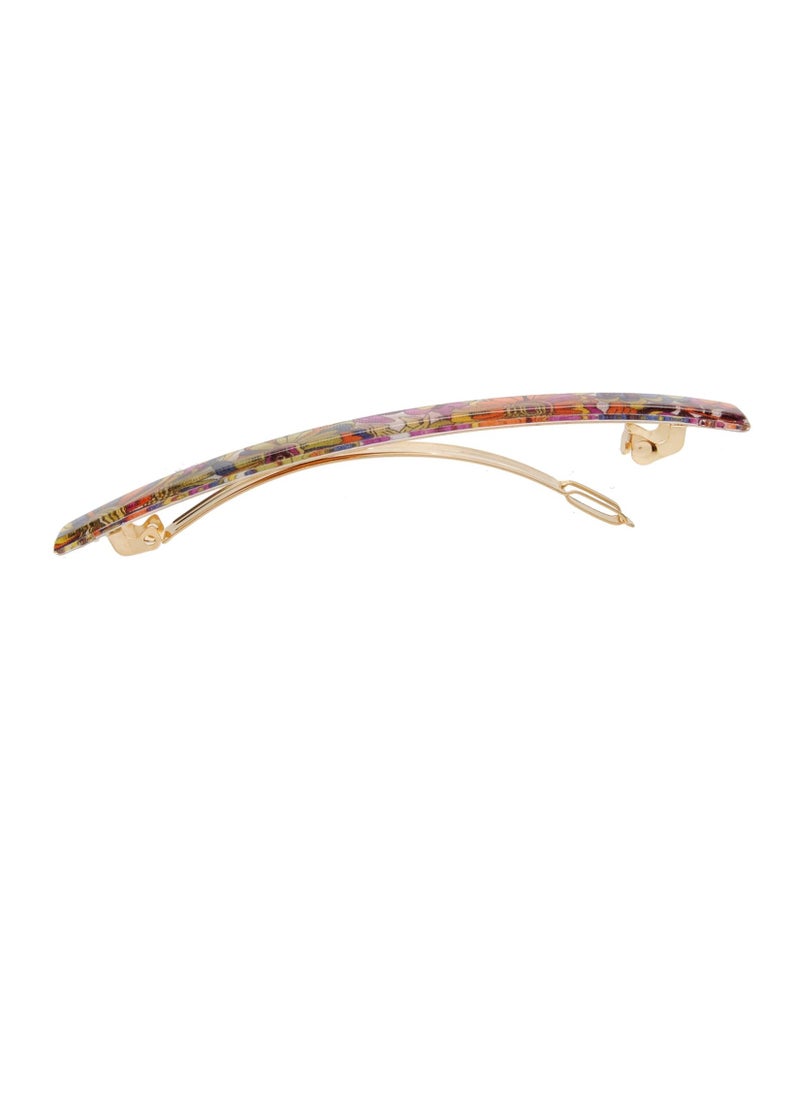 France Luxe France Luxe Long and Skinny Barrette - Splash Garden Purple/Yellow  - Image 3