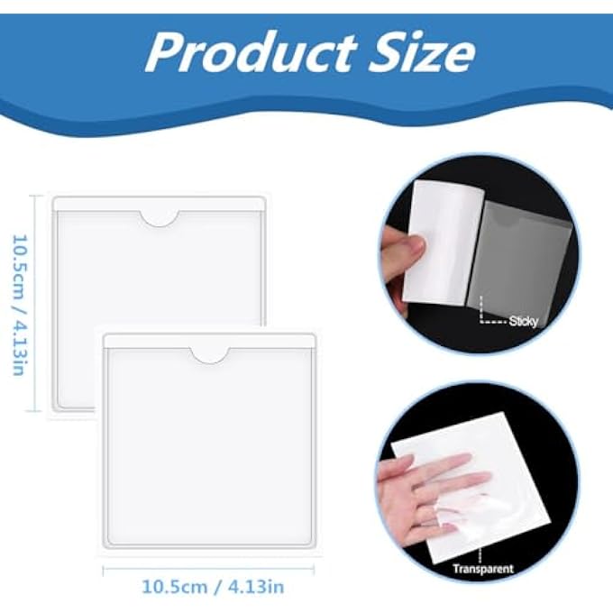 rayihni 12 Pack Parking Permit Holder for Car Windscreen - 12 | Clear Self-Adhesive Card Pockets for ID Badges, Tickets & Labels - Image 2