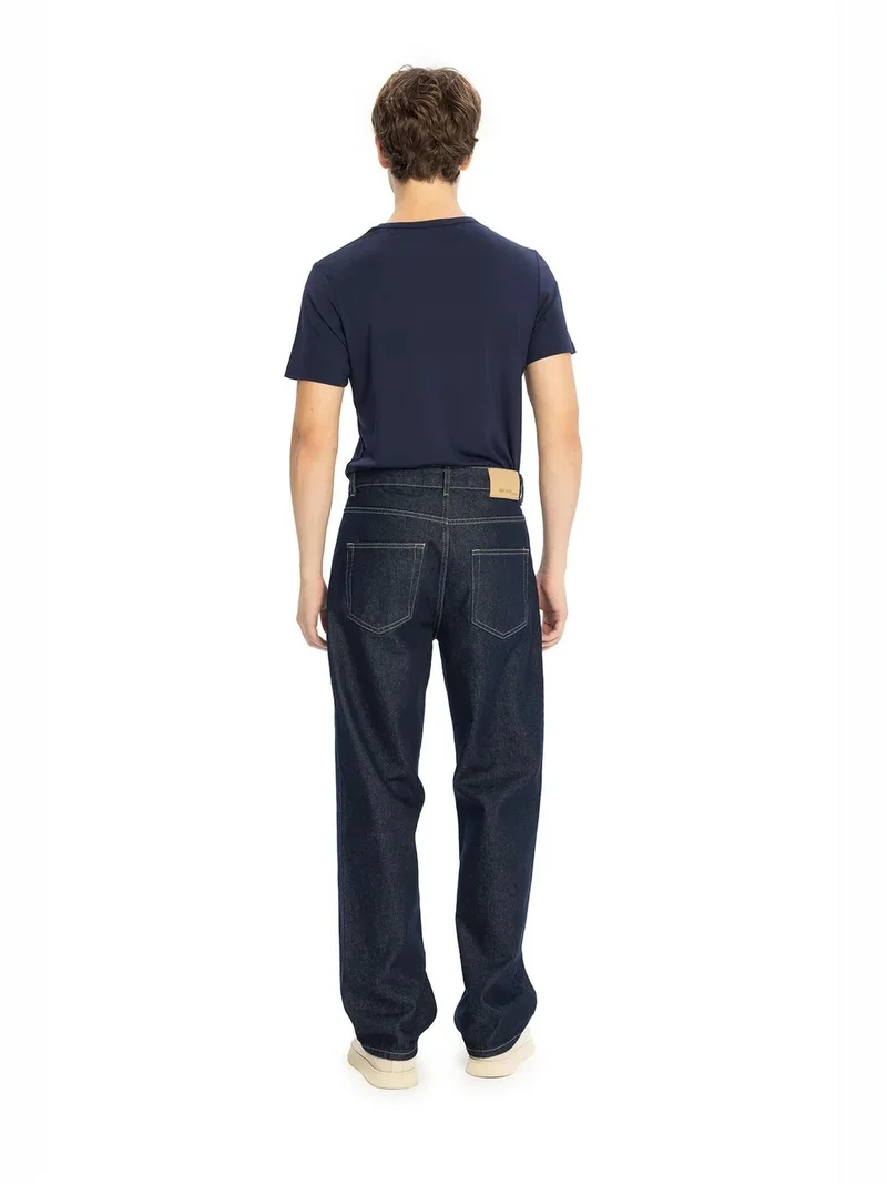 Giesto Navy Blue GIESTO Straight Fit Denim Jeans for Men | Best Price UAE
