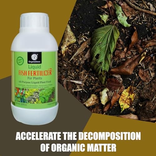 OrganicDews سماد سائل عضوي من ديوز لأسماك النباتات 250 مل مع كوب قياس 25 مل - سماد سائل لجميع الأغراض لنمو قوي ومُحفز للكمبوست 250 مل - Image 3