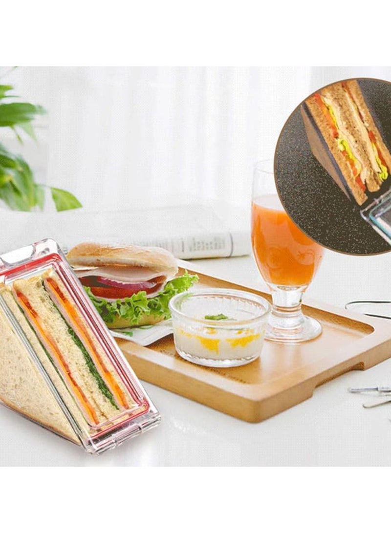 SYOSI Sandwich Container Triangle, Triangle Sandwich Container Reusable, Portable and Acrylic Clear Sandwich Boxes, Washable Sandwich Box, Lunch Wedge Boxes with Lids, Sandwich Bento Box ( 2pcs )  - Image 5