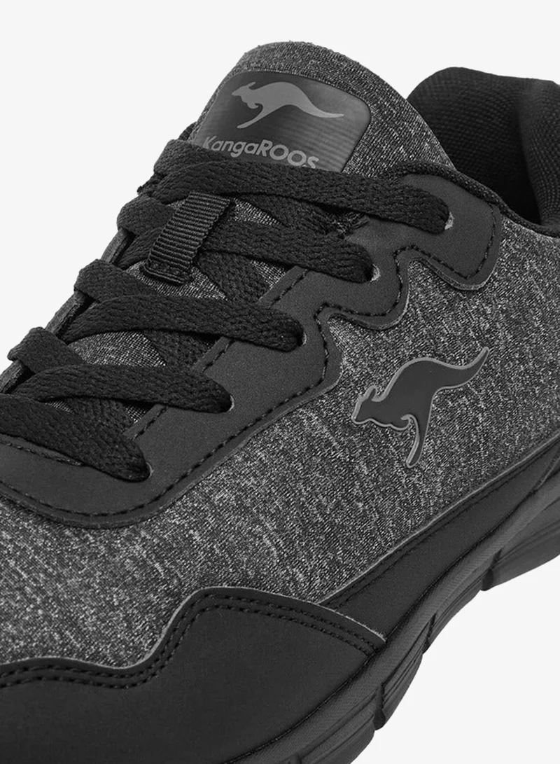 kangaROOS BLACK Women's Logo Embroidered Sports Shoes with Lace-Up Closure for Women | Best Price UAE