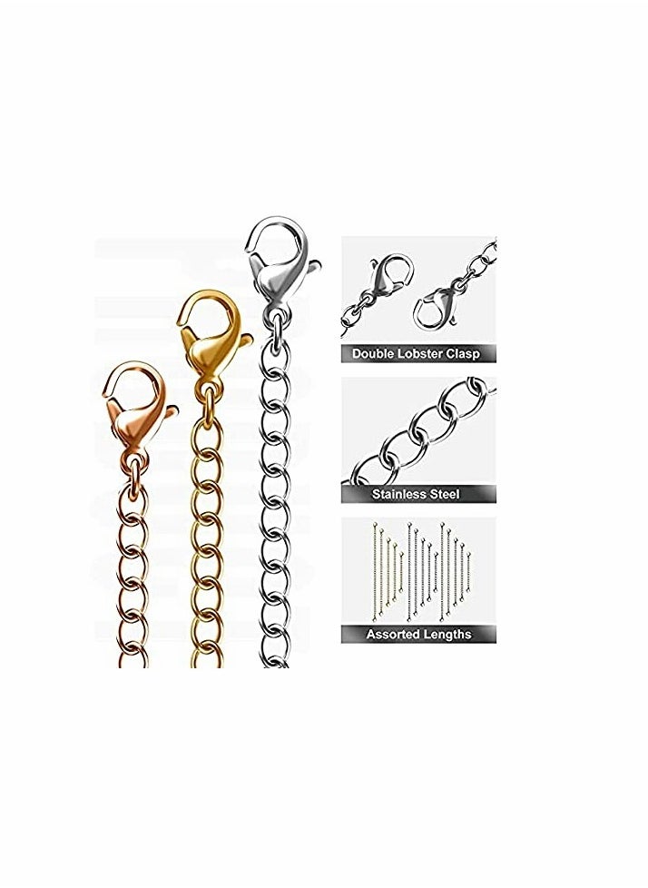KASTWAVE - Necklace Extenders, Stainless Steel Chain Extenders Gold Silver for Jewelry Making - Image 1