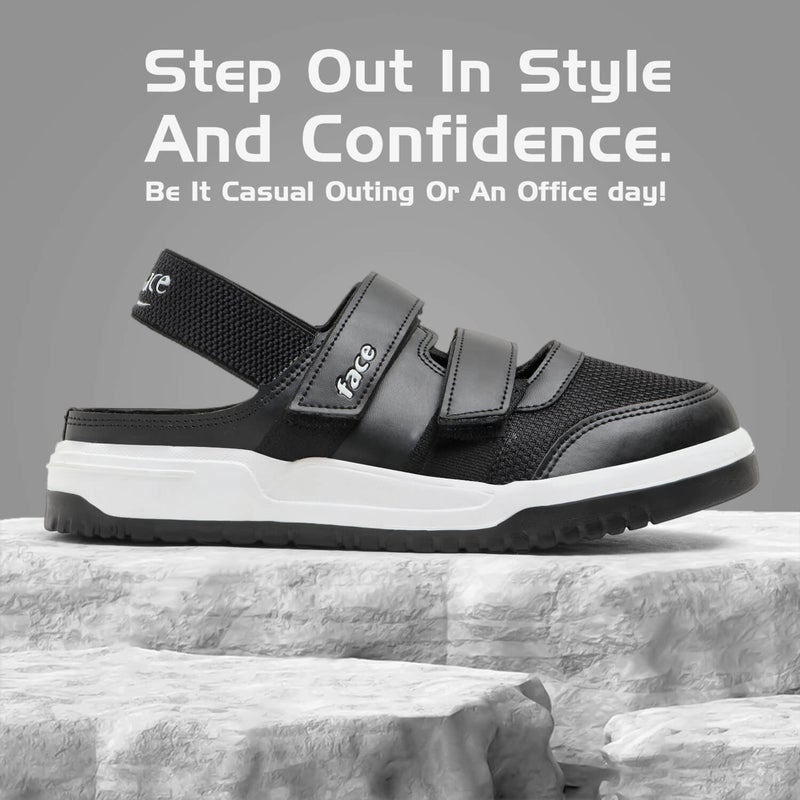 Face أحذية كلوغ صيفية سوداء للأولاد - Image 4