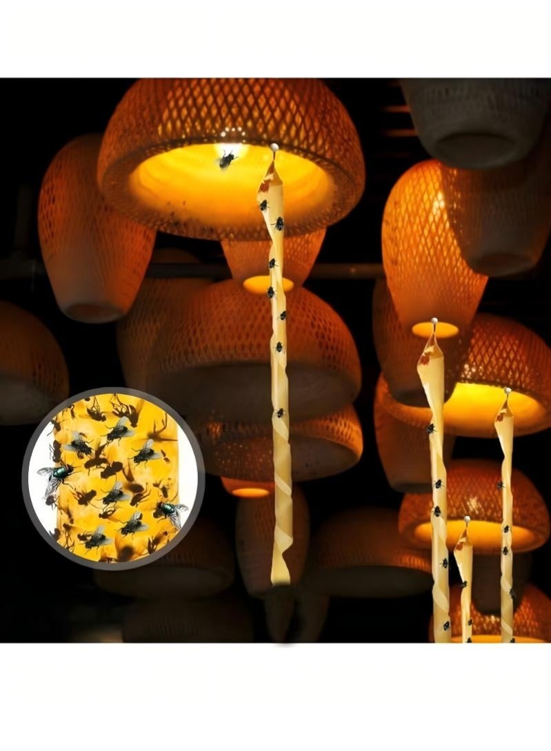 FUNTERS 16 Pack Pesticide Free Fly Paper, Sticky Fly Catchers Set for Outdoors and Indoors or Greenhouse Use, Sticky Traps Plant Trap for Fruit Fly Traps for Mosquito and Bug Pest Insect Catcher Killer - Image 2