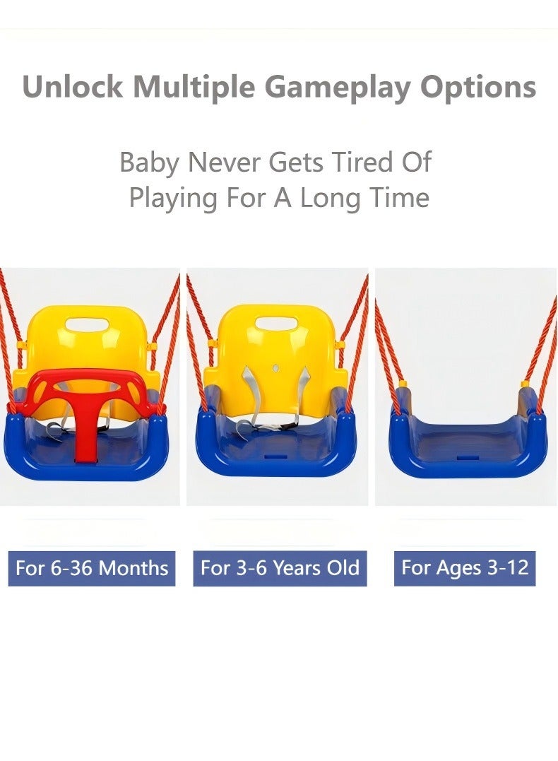 جونيوك 4-إن-1 طفل صغير سوينغ مجموعة مع الإطار داخلي وخارجي الطفل سوينغ مع حامل معدني قابل للطي الاطفال سوينغ مجموعة للفناء الخلفي، وسهلة لتجميع وتخزين - Image 4