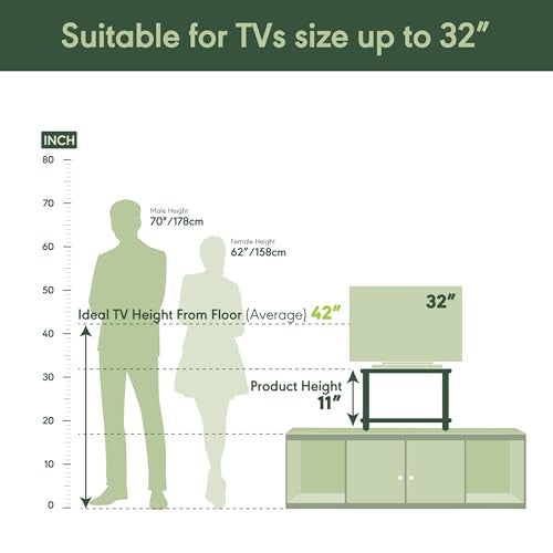 Furinno TURN-N-TUBE TV Riser Stand, 2-Tier Small Elevated No Tools TV Stand, TV Console for TV up to 32 inch, 15.8 x 23.8 x 11, for Living Room, Bedroom, Dark Brown - Image 3