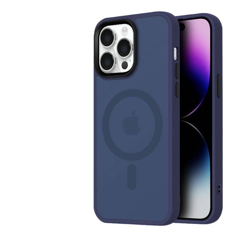 غطاء MagSafe بTPU+PC لـ iPhone 11 مع حماية من السقوط ومقاوم لبصمات الأصابع مع مقاوم للصدمات مع مغناطيس قوي مع ملمس غير لامع باللون أزرق مغناطيسي من مادة TPU باللون الأزرق - Image 1