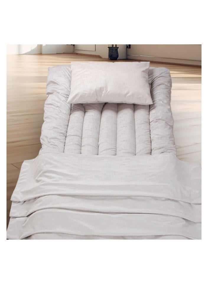 SMART HOME The 4-in-1 guest package consists of a mattress, a light blanket, a pillow, and an elegant bag. A soft velvet package made of high-quality materials. A single-person natural cotton mattress measuring 200x90 x10 cm.  - Image 2
