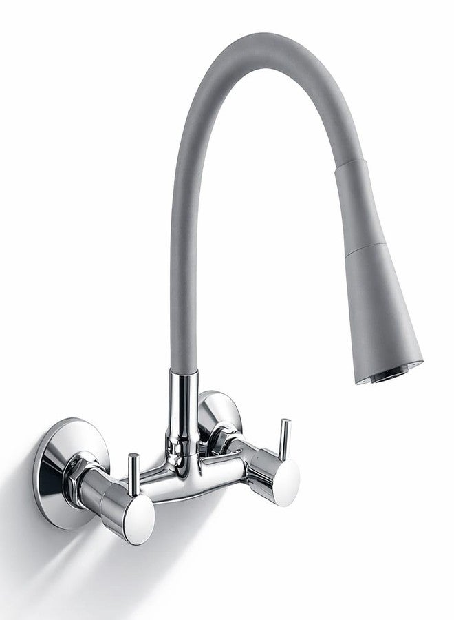10X Sink Mixer Tap for Kitchen 2 in 1 BYL-9876 Flexible Tap with Silicone Flexible Spout | Hot & Cold Water Control | Chrome Plated | Heavy Brass Cartridge | Dual Lever Design - Image 1