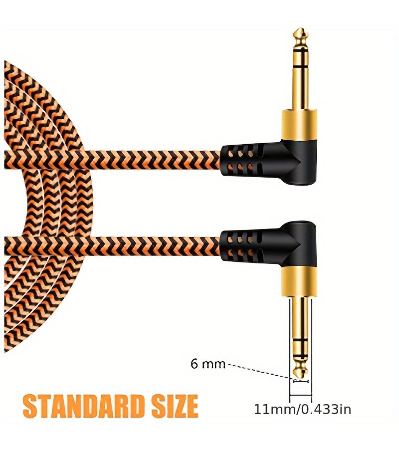 6.35mm TRS Male to Male Stereo Audio Cable 39.37inch for Electric Guitar Bass - Image 2