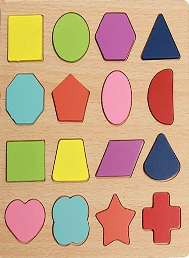 Crazy Buy CrazyBuy Wooden Shapes Learning Educational Board for Kids, Puzzle Toys for Boys & Girls (Multicolor) - Image 1