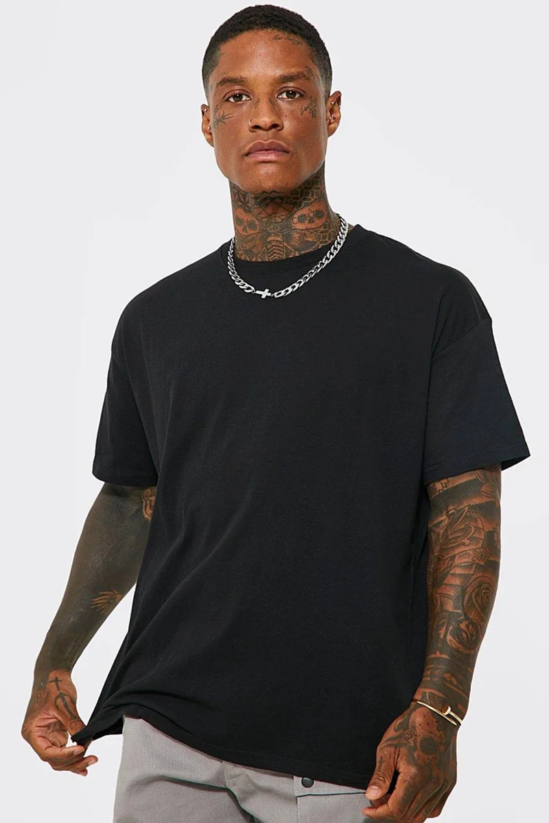روك اند رول Flowing Butterfly Black Short Sleeve Back Printed Men's Oversize T-Shirt