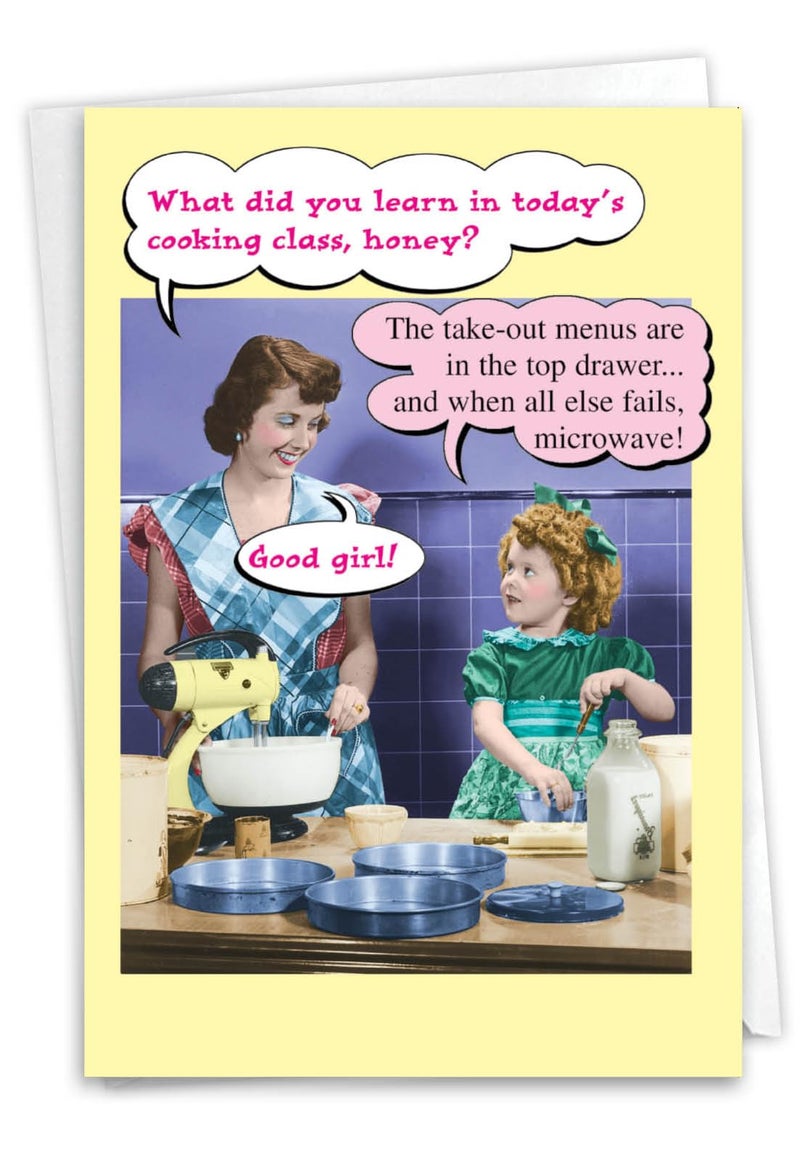 NobleWorks -1 Funny Mothers Day Card with Envelope - Loving, Humor Greeting Card for Mom - Microwave 0071 - Image 1