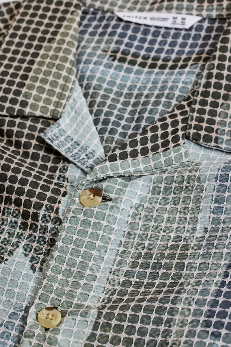 SNITCH Olive Checkered Long Sleeve Boxy Casual Shirt