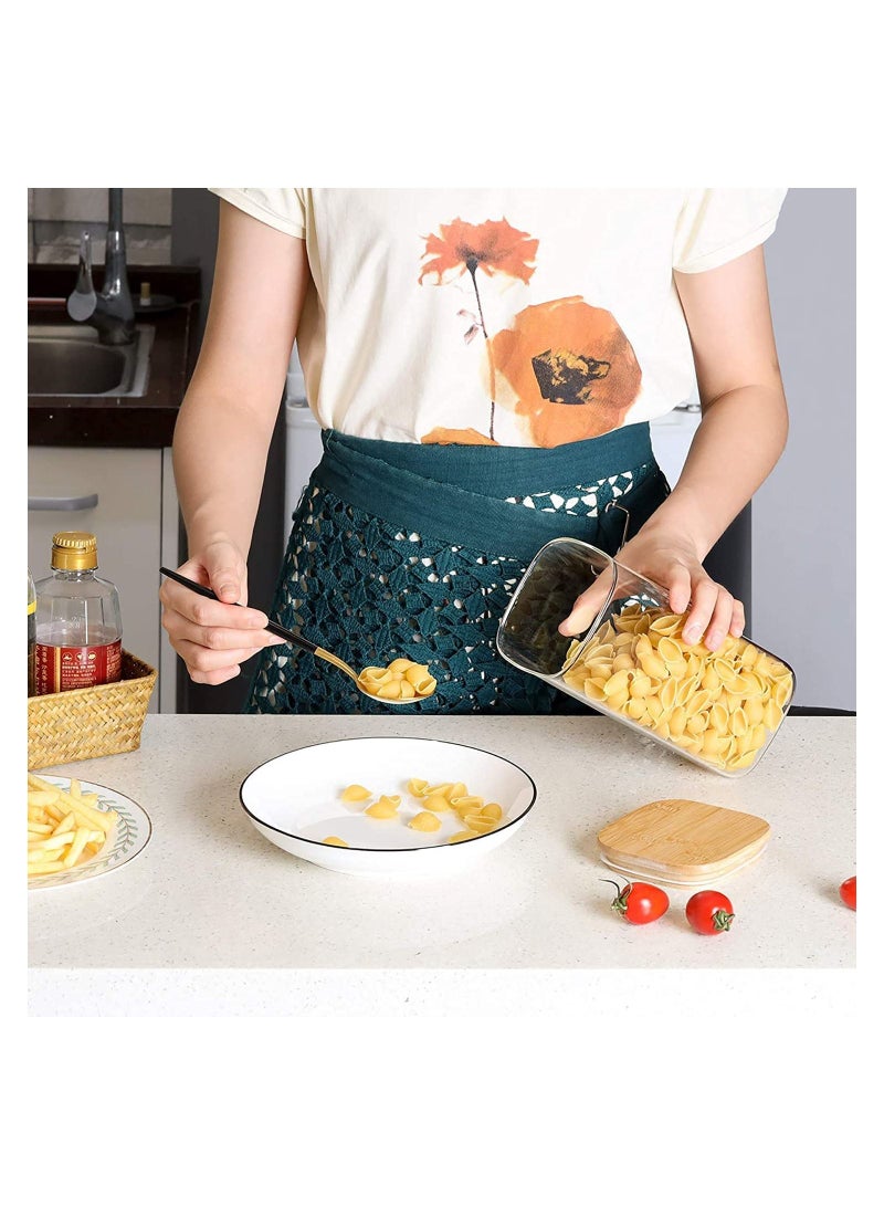 GGEROU Glass Storage Jar with Bamboo Lids and bamboo Spoon,Set of 3 Airtight Food Jars Kitchen Food Storage Containers with Scoop For Serving Tea, Coffee, Flour, Sugar, Candy, Cookie, Spice - Image 5