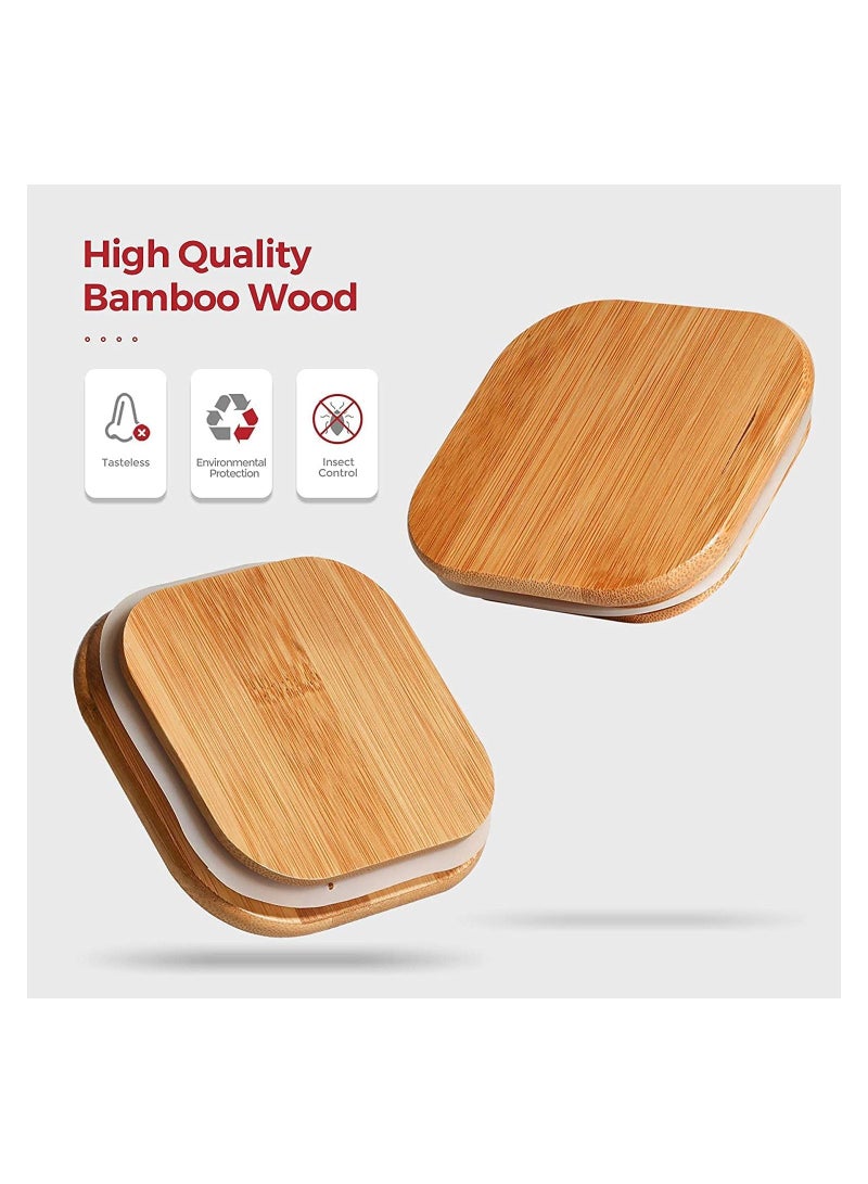 GGEROU Glass Storage Jar with Bamboo Lids and bamboo Spoon,Set of 3 Airtight Food Jars Kitchen Food Storage Containers with Scoop For Serving Tea, Coffee, Flour, Sugar, Candy, Cookie, Spice - Image 4