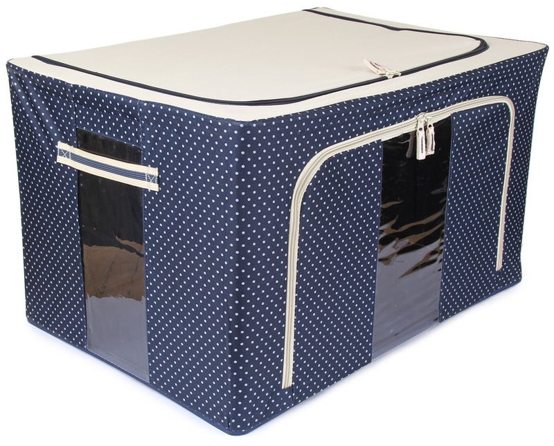 HOMIES INTERNATIONAL Homies Foldable Rectangular Shape Steel Frame Under Bed Closet Organizer Laundry Bag with Lid and Zip for Garments Sarees Woolens etc Capacity 55 Liters - Image 1