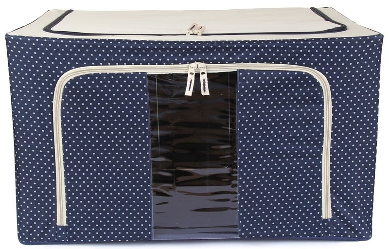 HOMIES INTERNATIONAL Homies Foldable Rectangular Shape Steel Frame Under Bed Closet Organizer Laundry Bag with Lid and Zip for Garments Sarees Woolens etc Capacity 55 Liters - Image 5