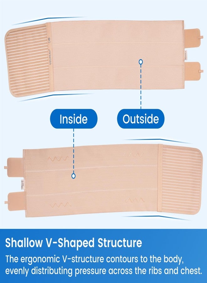 Velpeau Broken Rib Brace for Men & Women - Compression Chest Binder Belt for Cracked, Bruised, Fractured, Dislocated Ribs, Costochondritis Relief, Sternum Support (Wide Version: 9.8" Width-Large) - Image 3