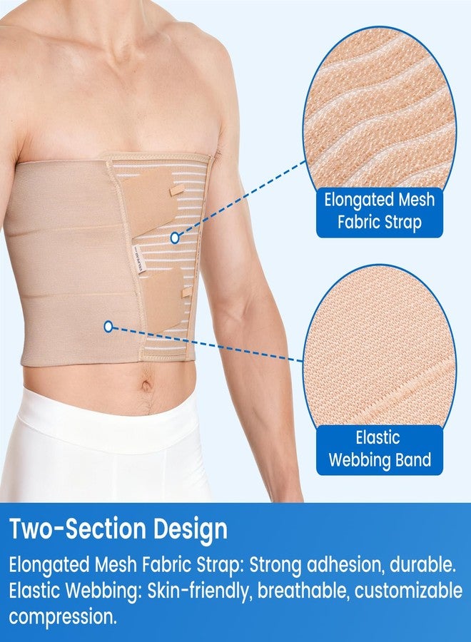 Velpeau Broken Rib Brace for Men & Women - Compression Chest Binder Belt for Cracked, Bruised, Fractured, Dislocated Ribs, Costochondritis Relief, Sternum Support (Wide Version: 9.8" Width-Large) - Image 2